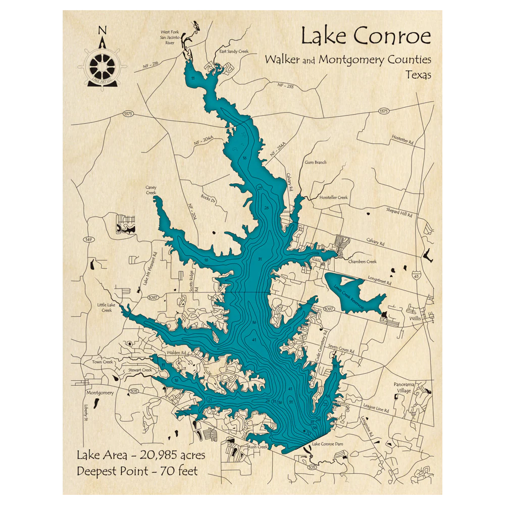 map lake conroe